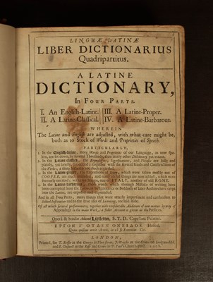 Lot 473 - [Dictionaries Latin-English]