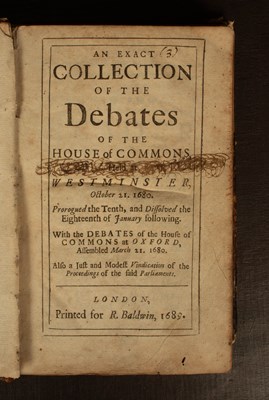 Lot 379 - An Exact Collection of the Debates of the House of Commons