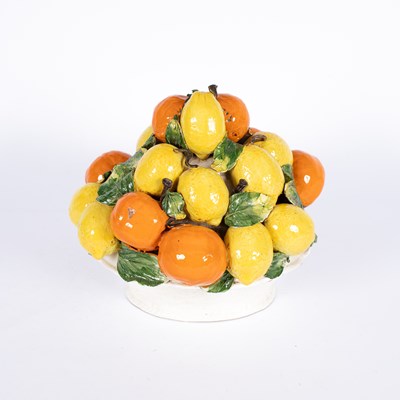 Lot 447 - A mid 20th Century Italian ceramic lemon and orange centrepiece