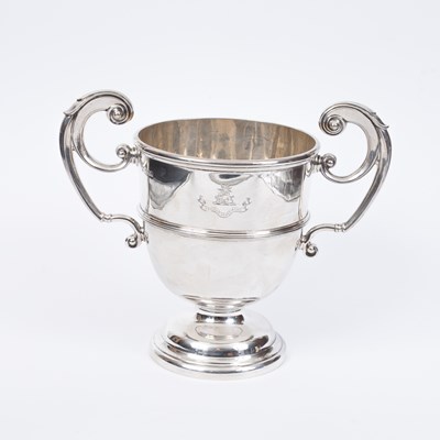Lot 34 - An Edwardian silver twin-handled cup