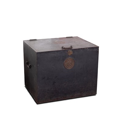 Lot 728 - A cast iron strong box
