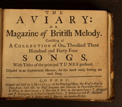 Lot 517 - [Anon] The Aviary: Or, Magazine of British Melody