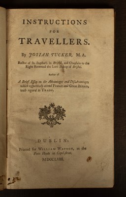 Lot 534 - Tucker (Josiah) Instructions for Travellers by ... the Lord Bishop of Bristol