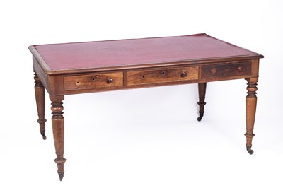 Lot 739 - A William IV red leather topped partner's desk