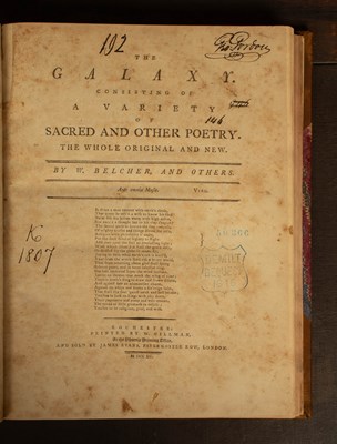 Lot [Cricket] Belcher (W.) and others The Galaxy