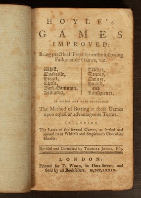 Lot 722 - Hoyle (Edmond) Hoyle's games improved