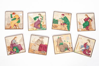 Lot 872 - A set of eight Minton & Hollins tiles