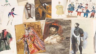 Lot 764 - A folio of 20th Century theatrical costume and set designs