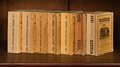 Lot 166 - John Wisden's Cricketers' Almanack, 1933 - 1939