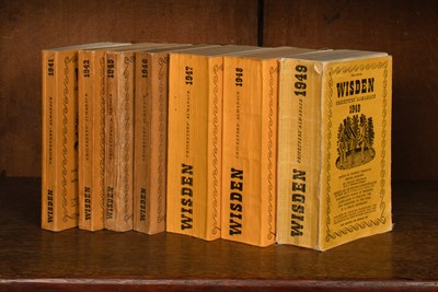 Lot 169 - John Wisden's Cricketers' Almanack, 1941, 1942, 1945, 1946 - 1949