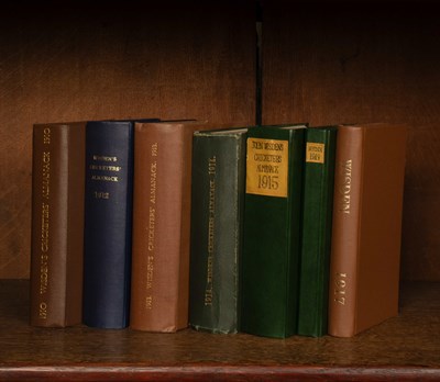 Lot 160 - John Wisden's Cricketers' Almanack, 1910, 1912, 1915, 1917, 1918