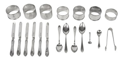 Lot 553 - Two pairs of silver napkin rings