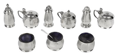 Lot 556 - A silver cruet set