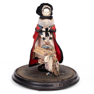 Lot 632 - A Grodnertal pedlar doll