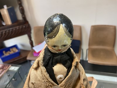 Lot 635 - A fine pair of large Grodnertal pedlar dolls