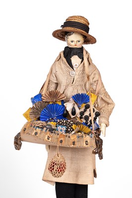 Lot A fine pair of large Grodnertal pedlar dolls