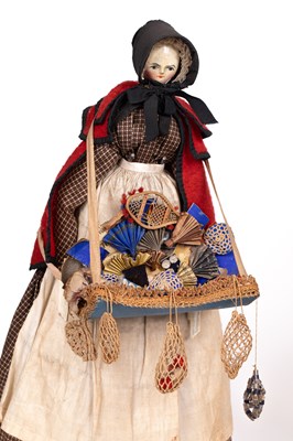 Lot A fine pair of large Grodnertal pedlar dolls