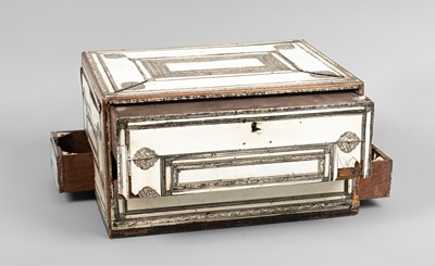 Lot 944 - An Anglo-Indian engraved ivory dressing box