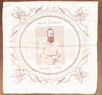 Lot 128 - [W. G. Grace] A cotton cricketing handkerchief