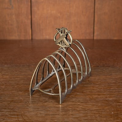 Lot 130 - A Victorian silver plated toast rack
