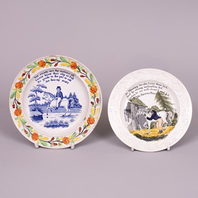 Lot 674 - Two early 19th Century pearlware nursery plates