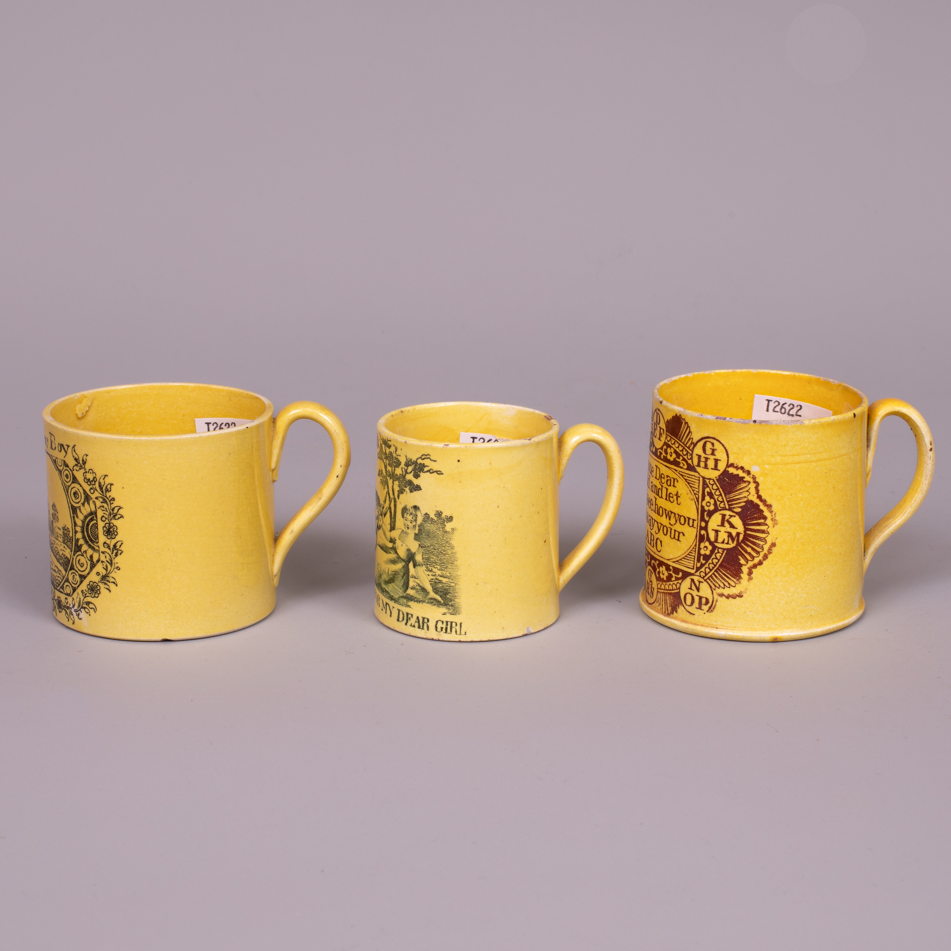 Lot 684 - Three early 19th Century yellow ground