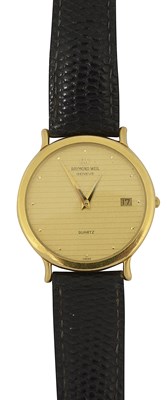 Lot 678 - A Raymond Weil 18k gold plated wristwatch