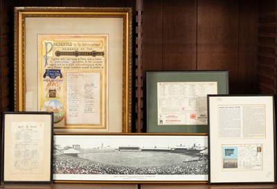 Lot 144 - A quantity of framed cricketing ephemera