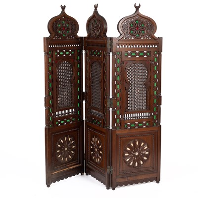 Lot 764 - A carved middle Eastern screen