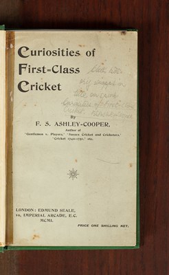 Lot 99 - Ashley-Cooper (Frederick Samuel) Curiosities of First-Class Cricket