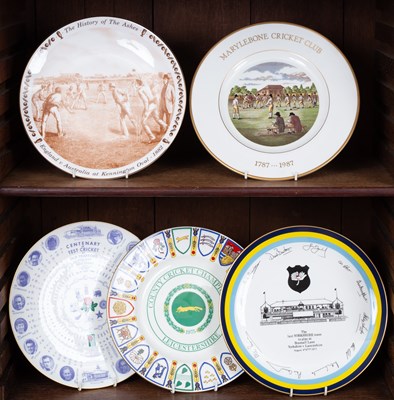 Lot 184 - A collection of English bone china commemorative cricket plates