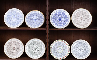 Lot 185 - A collection of Coalport bone china commemorative cricket plates