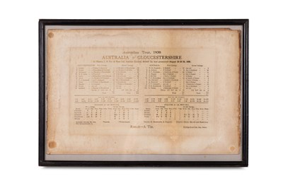 Lot 121 - [Silk Scorecard] Australian Tour 1930, Australia v Gloucestershire