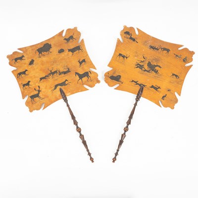 Lot 859 - A pair of 19th Century face screens