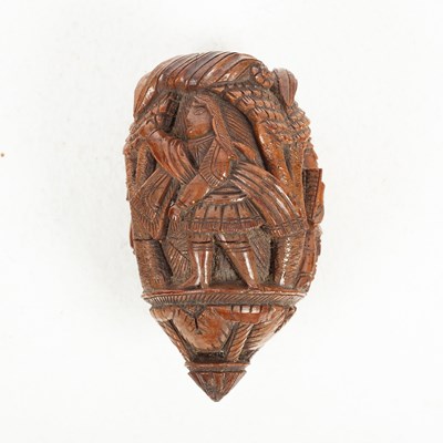 Lot 867 - An early 19th Century coquilla nut snuff flask