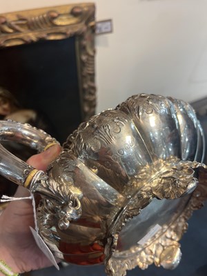 Lot 578 - A George IV silver part tea set