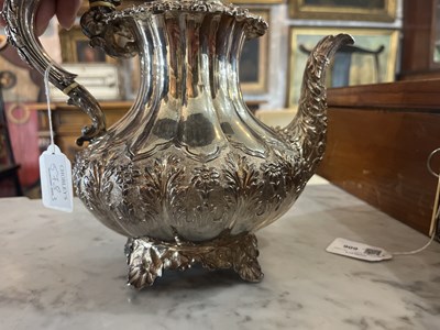 Lot 578 - A George IV silver part tea set