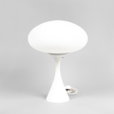 Lot 81 - A mid Century white glass mushroom lamp by Laurel