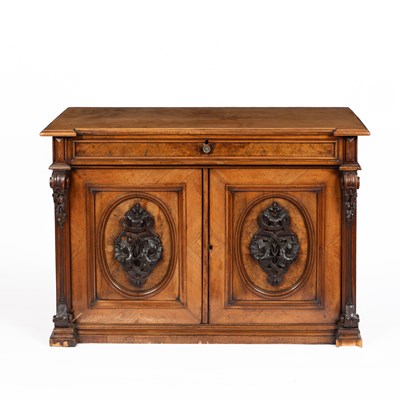 Lot 785 - A Victorian walnut side cabinet
