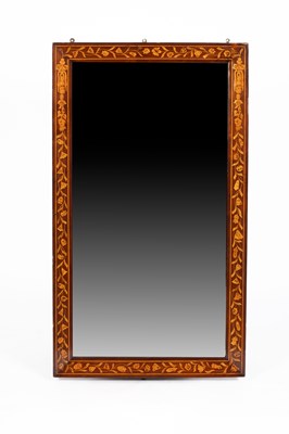 Lot 801 - A Dutch mahogany and marquetry wall mirror