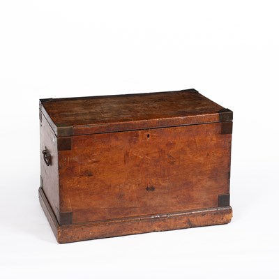 Lot 810 - A wooden and metal bound silver chest