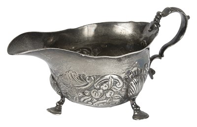 Lot 605 - A Scottish silver sauce boat