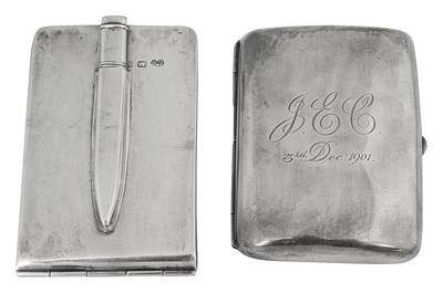 Lot 551 - An Edwardian silver cased notepad