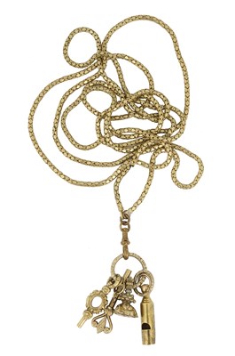 Lot 649 - A gold plated snake link guard chain