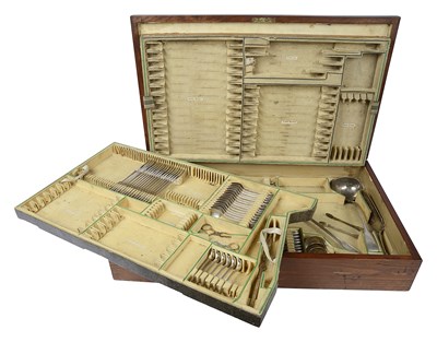 Lot 606 - A part canteen of George III silver flatware