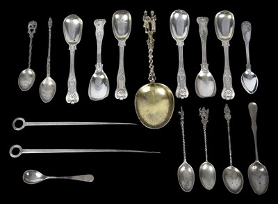 Lot 619 - A set of six Anglo Indian silver spoons