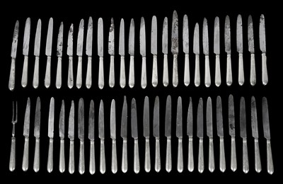 Lot 613 - A set of forty-six George III silver handled knives