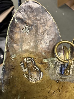 Lot 8 - A pair of Aesthetic movement brass wall sconces