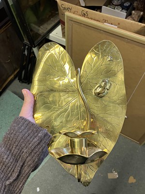 Lot 8 - A pair of Aesthetic movement brass wall sconces