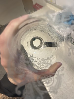 Lot 17 - A pair of Baccarat glass storm lanterns